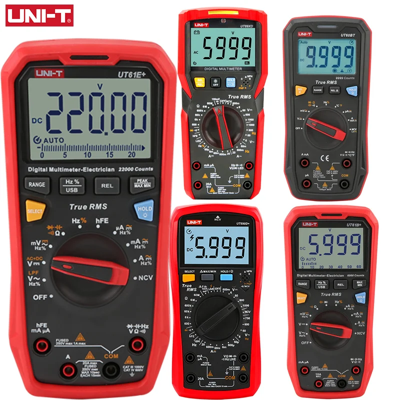 

UNI-T Digital Multimeter Professional AC DC Electrical Multi Meter UT890C UT890D+ UT89X UT89XD UT161E UT61B+ UT61D+ UT61E Plus