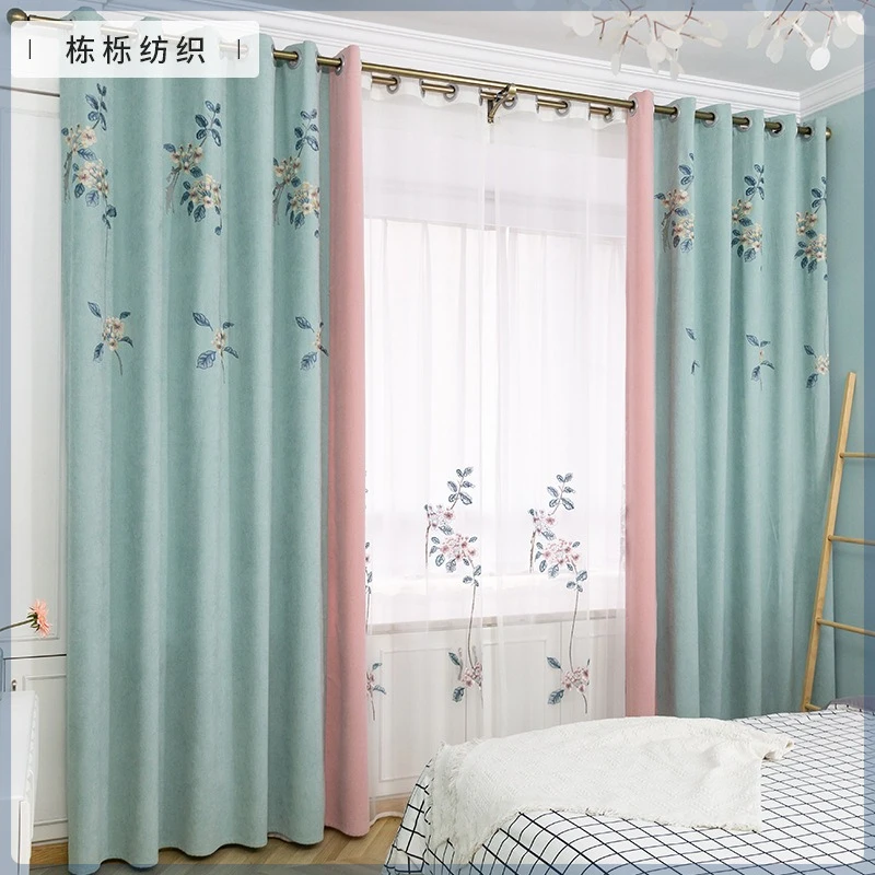 

Curtains for Living dining room bedroom Blackout luxury Custom Size European Embroidered White Tulle Decor Elegant Fashion