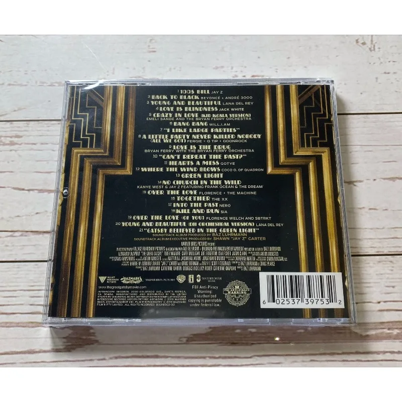 The Great Gatsby Popular English Songs Collection CD Greatest Hits Remastered Audio Car Home Play New Sealed Box Set Gift