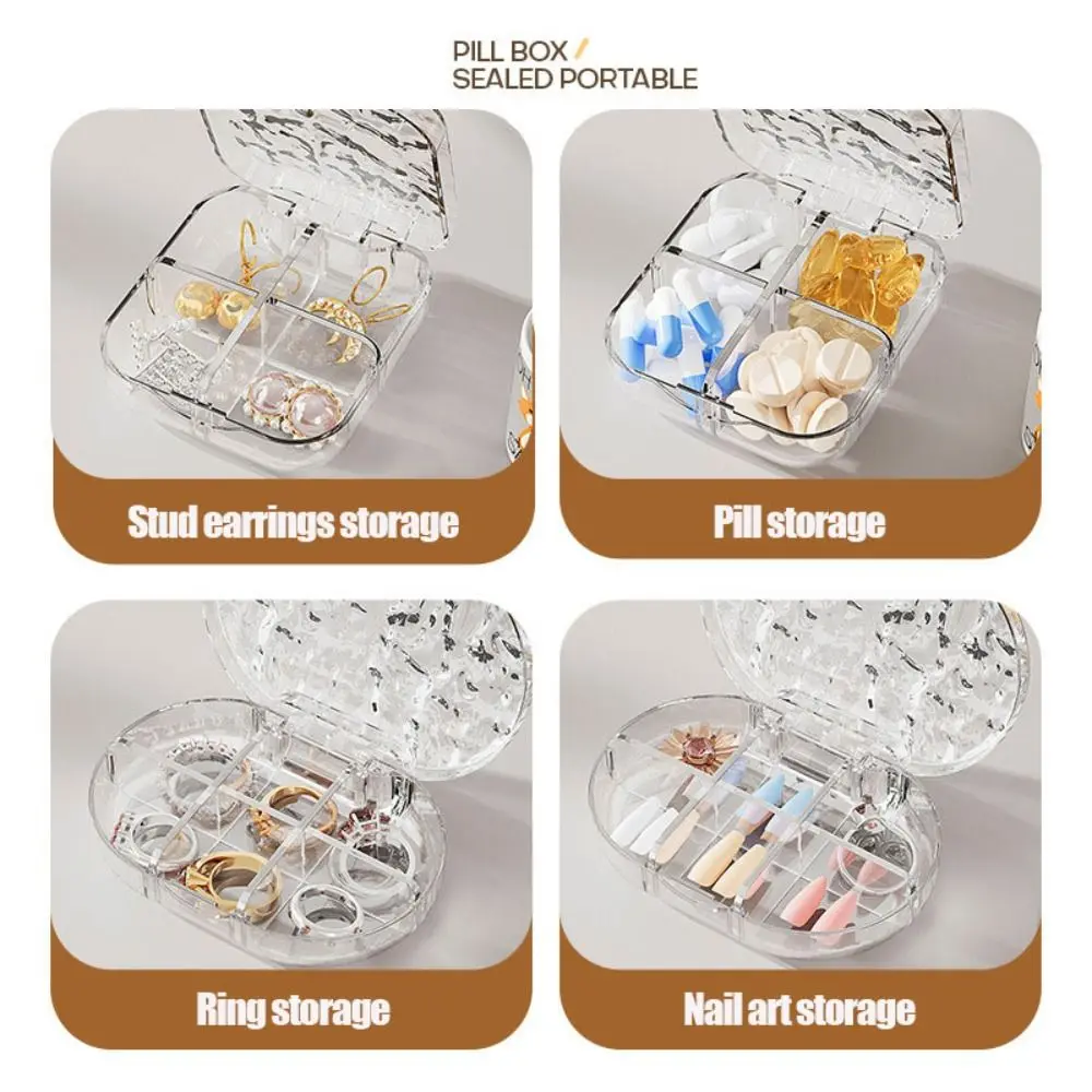 Легкая 4/6 сетка для хранения ювелирных изделий, мини-упаковочная коробка с водной рябью, пластиковый прозрачный органайзер для ювелирных изделий, кольца