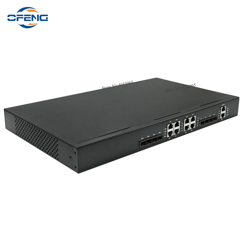 EPON OLT 4 Ports FTTH OLT Carrier-grade high-density Fiber Optic 4*PON port + 8*GE + 4*10G SFP double AC power supply customized