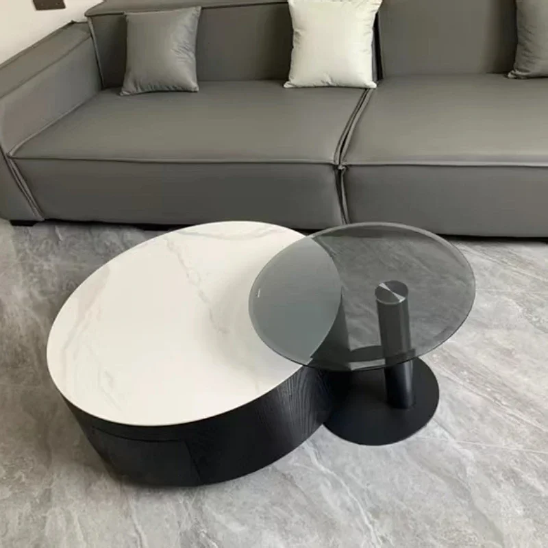 

Italian master design coffee table, a variety of rock plate table, with storage function center table living room طاولات الطعام