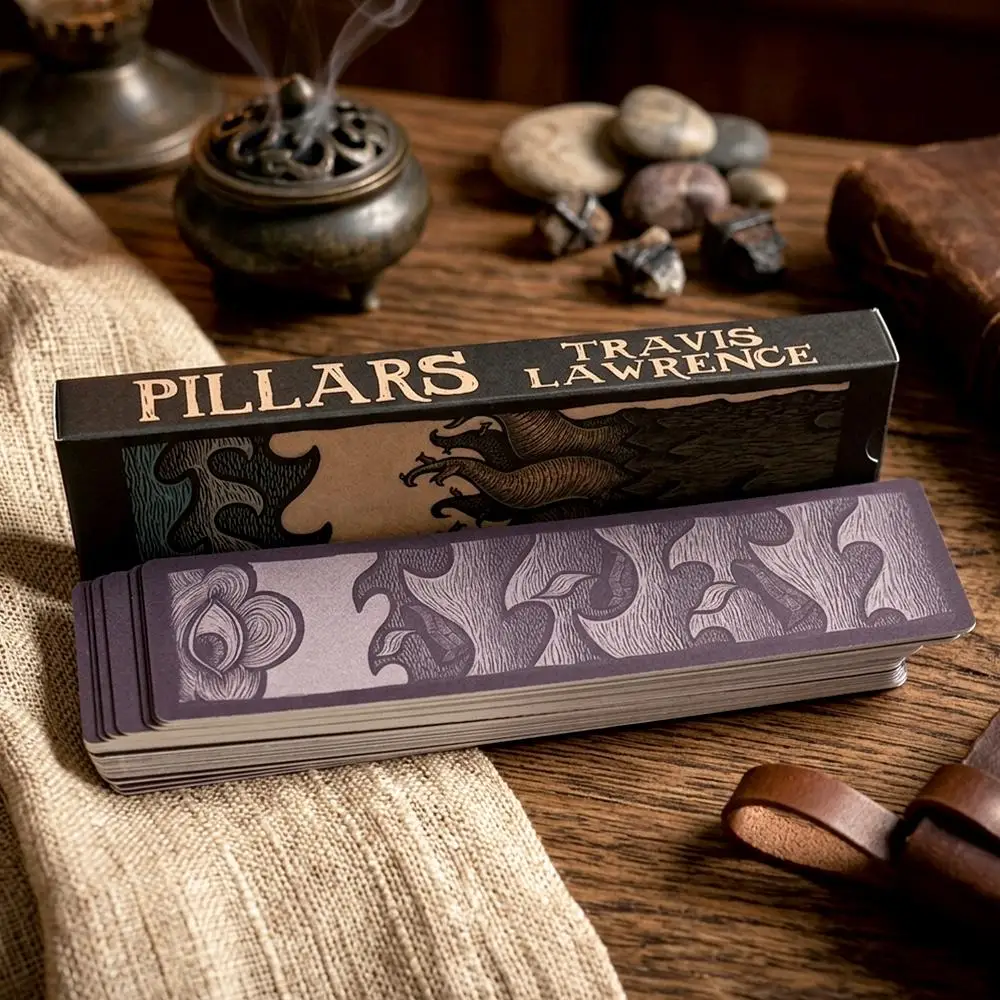 4*16cm Pillars Deck Travis Lawrence - 36 Pcs Surreal Occult Symbolism Illustration Cards Double-embossed Dark Surrealism