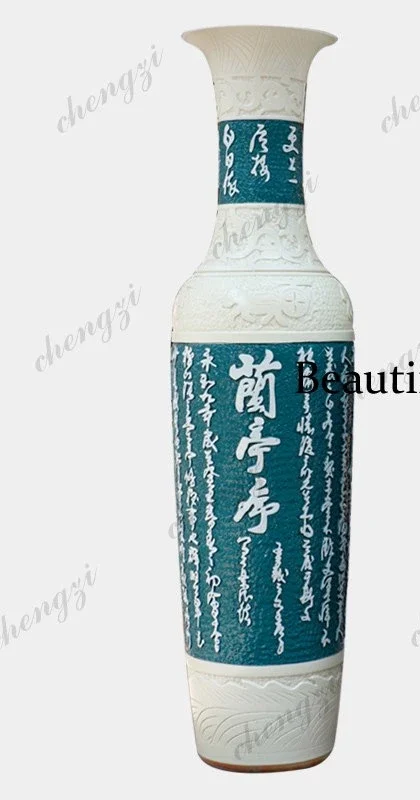 a95 Jingdezhen ceramics, intangible cultural heritage hand-carved floor-to-ceiling vase, foyer decoration, hotel vase ornament
