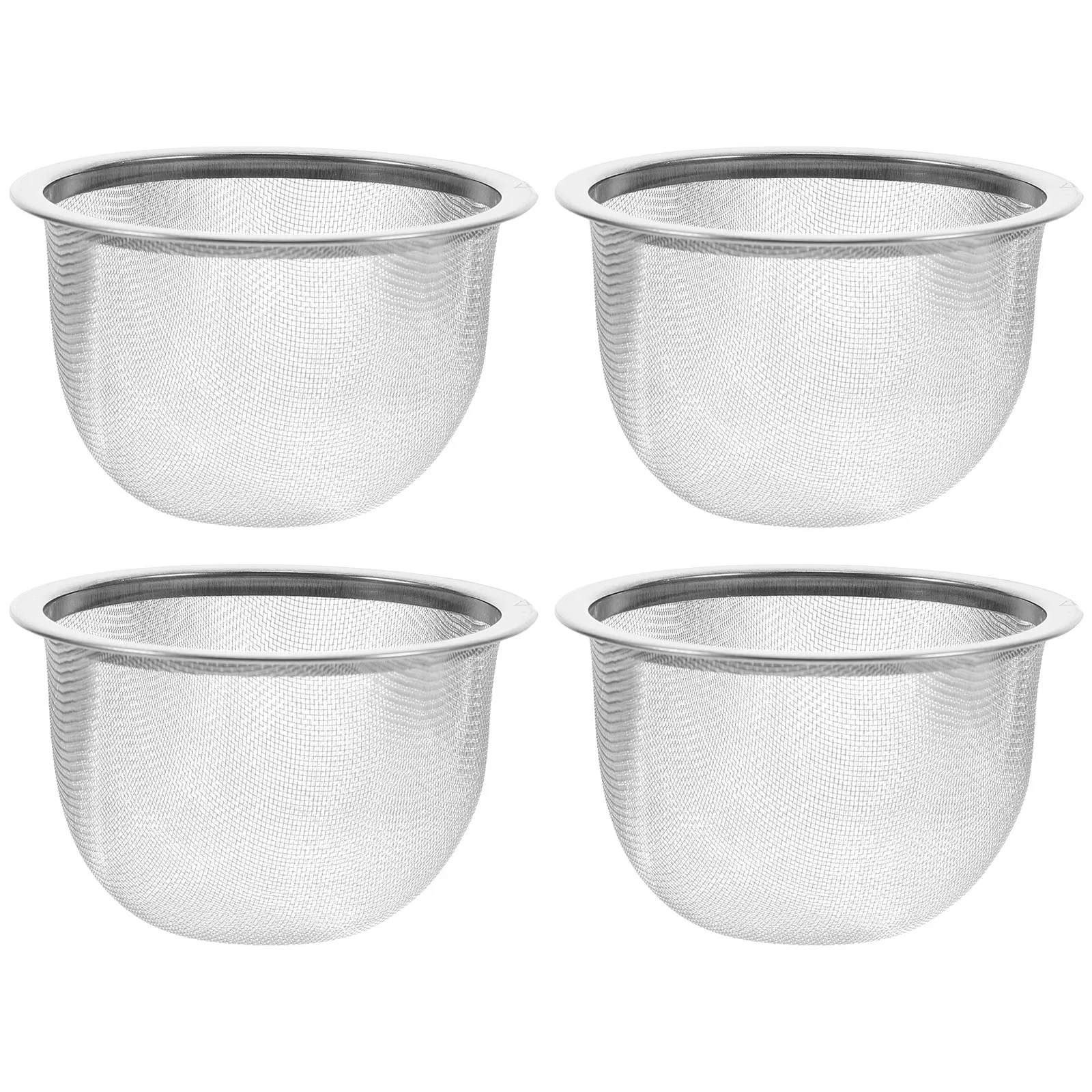 

4 Pcs Stainless Steel Tea Filter Mesh Infuser Strainers 8x6 9x5 1cm for Home Tea Room Metal Teapot Supplies