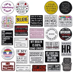 31Styles Geometric Humorous Phrase Enamel Pins Custom Funny Quotes Metal Brooches Lapel Badge Backpack Decorative Jewelry Gifts