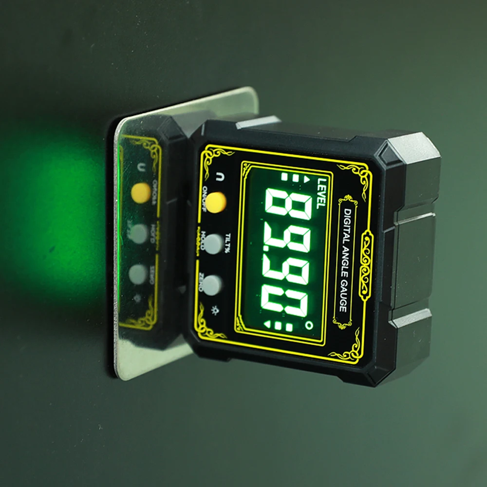 Inclinómetro digital de nivel Industrial, medidor biselado con función de retención, retroiluminación, buscador de ángulo de nivel Digital magnético, transportador