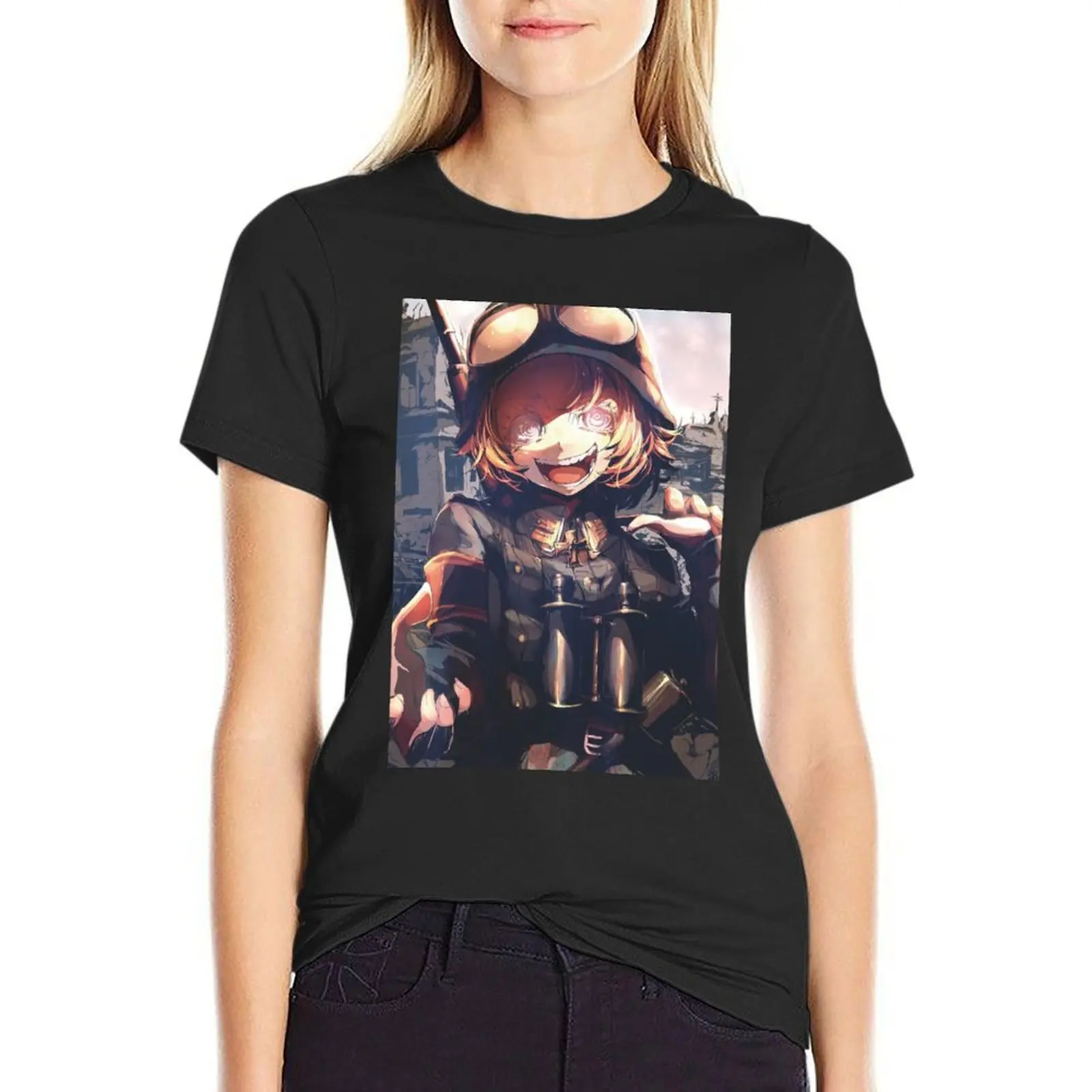 

Tanya Degurechaff - Youjo Senki T-Shirt summer clothes tees lady clothes white t-shirts for Women