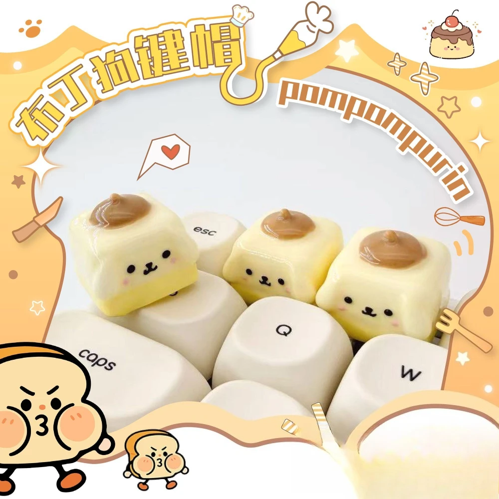 

Kawaii Pompompurin (Pudding Dog) ESC Keycaps Cute Custom Artisan Key for Mechanical Keyboard Adorable Desk Accessory Gift