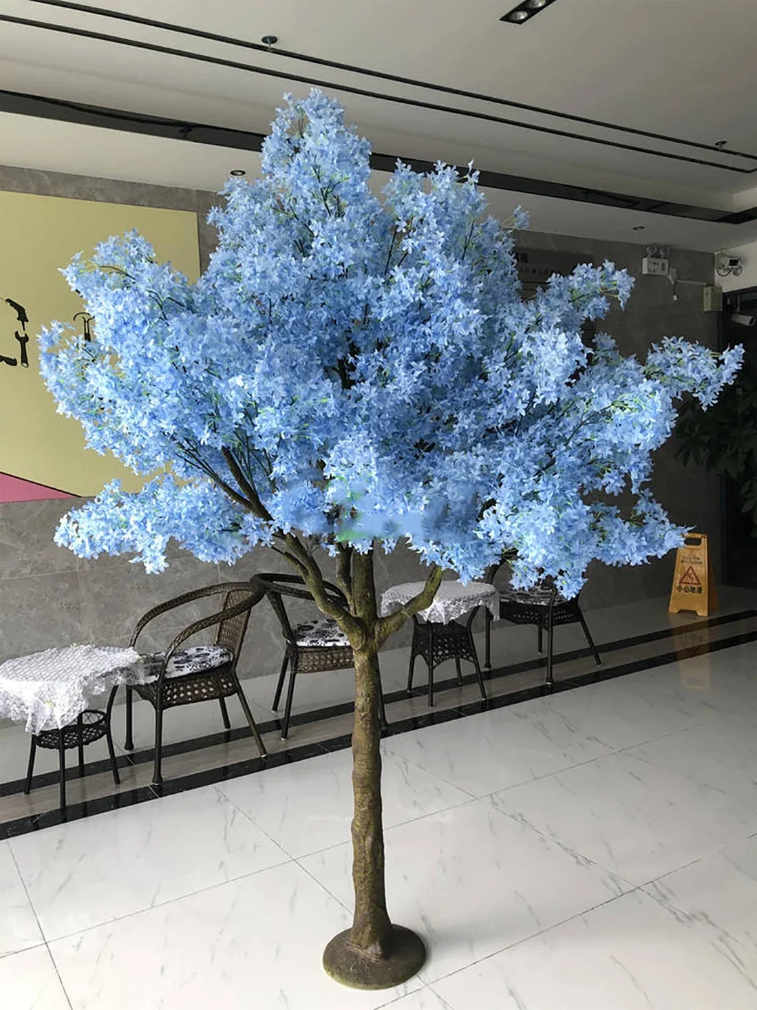 Artificial Cherry Blossom Tree Wedding Table Decoration for Indoor usage Mini Cherry Blossom Tree Blue