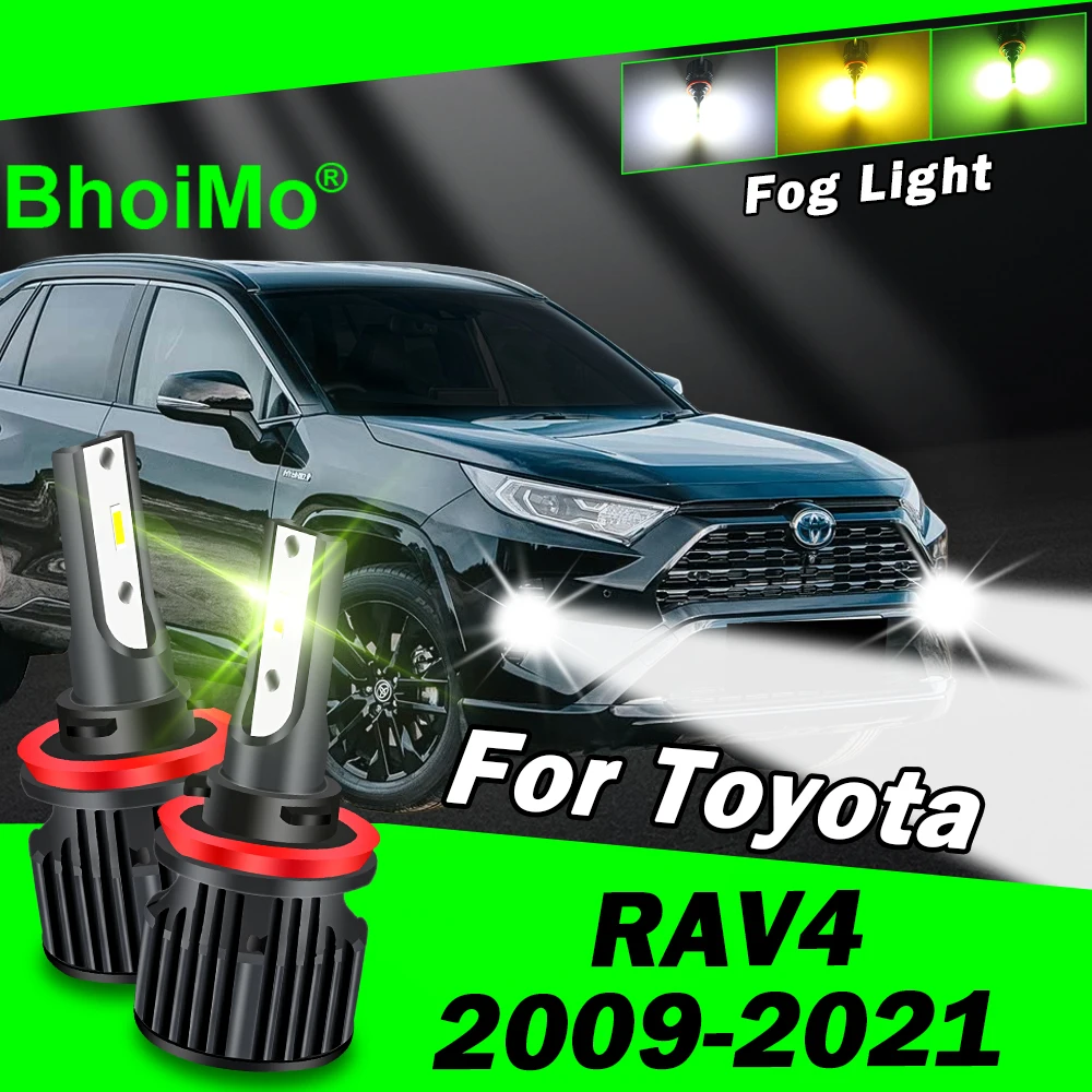 For Toyota RAV4 Front Fog Light Lamp 2009 2010 2011 2012 2013 2014 2015 2016 2017 2018 2019 2020 2021 Led Bulbs