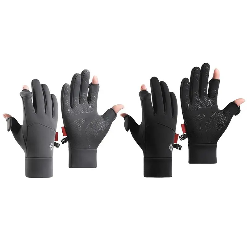 Cycling Gloves 2 Cut Fingers Design Non-slip Gloves Unisex Mittens Winter Supplies Running Gear For Cold Weather