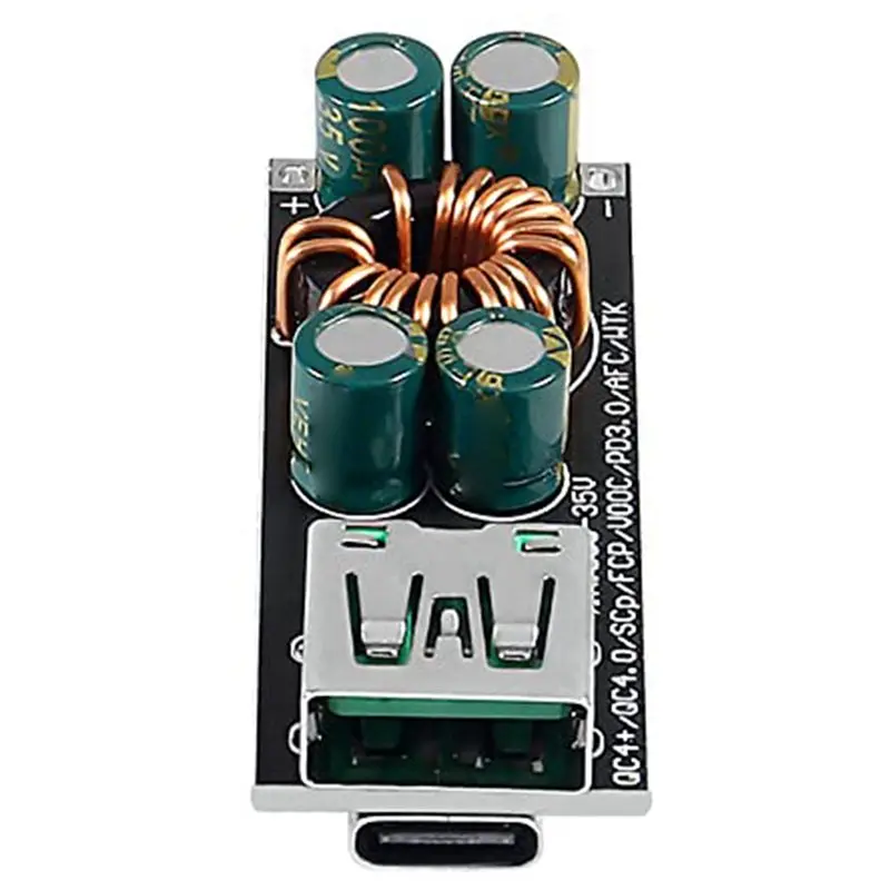 AA73 30PCS 60W 6-35V DC To USB Type C PD 3.0 QC4.0 + & Type A QC3.0 DC Fast Charge 12V 24V Step-Down Power Module