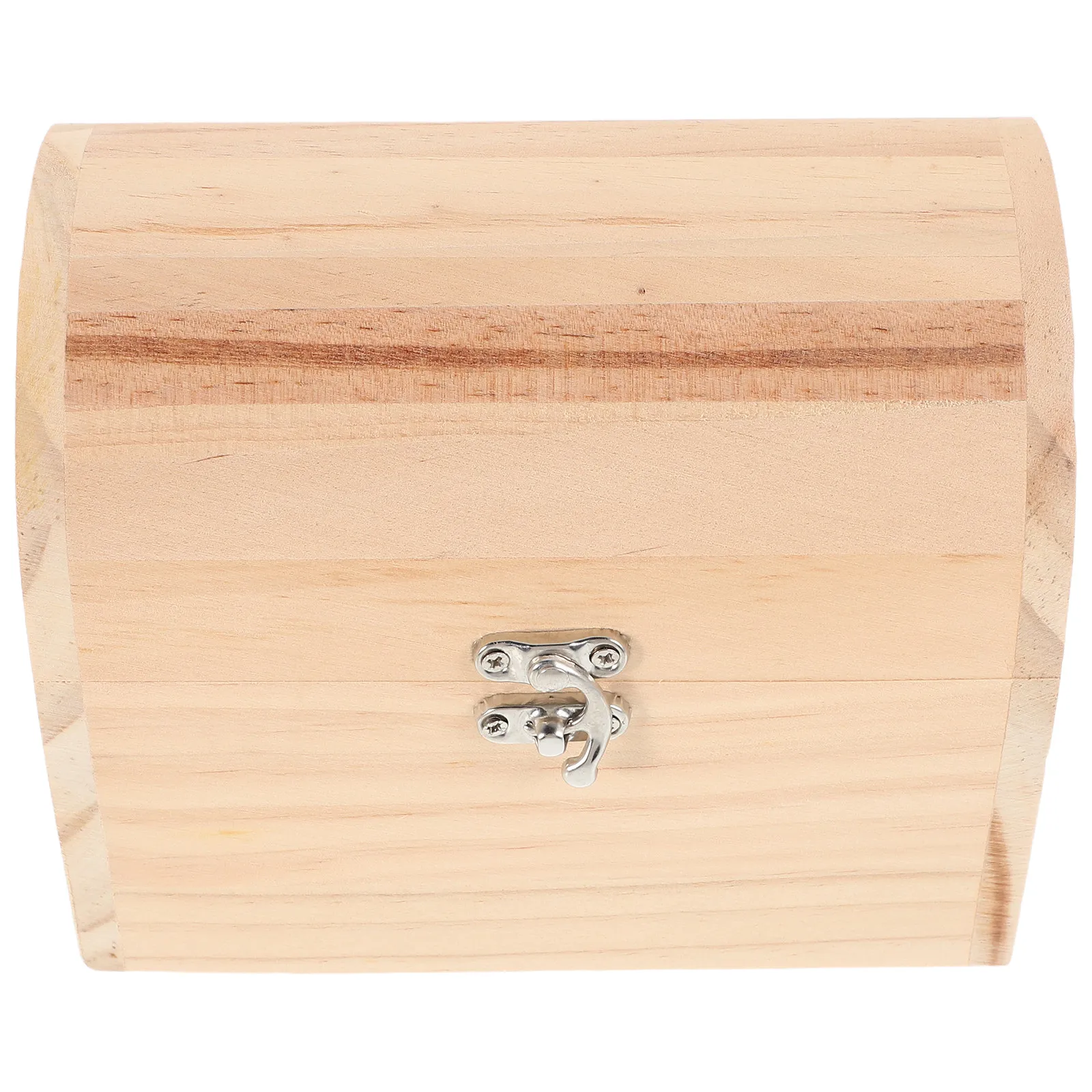 Caja de Madera sin Pintar para Joyas, Cofre del Tesoro Vintage, Pequeño Estuche Decorativo para Guardar Recuerdos y Organizar Baratijas