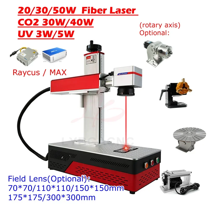 

LY Desktop Mini Fiber Laser Marking Machine Upgrade Rotation Axis Rolling Roller Axis 20W 30W 50W Metal Engraving Machine