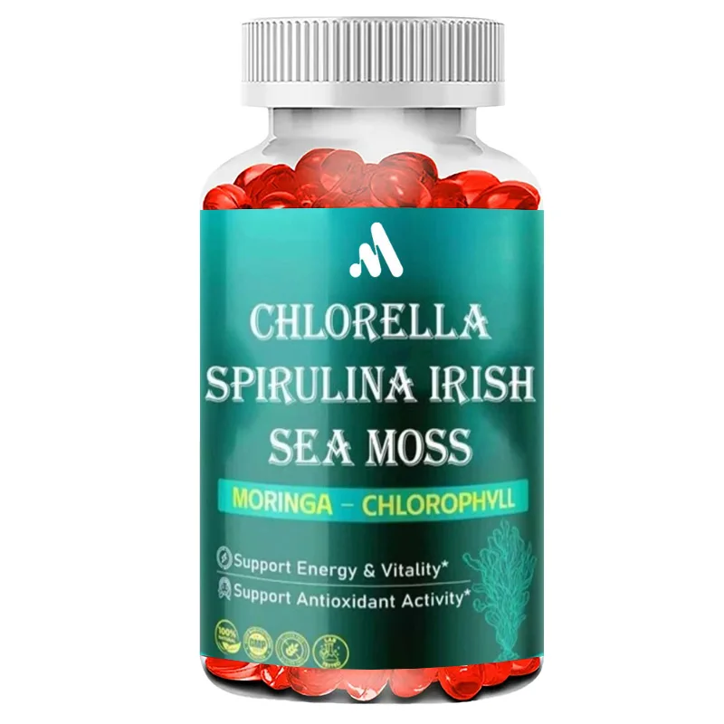 Chlorella, espirulina, algas irlandesas, moringa y clorofila - apoyan la energía, la vitalidad y los antioxidantes
