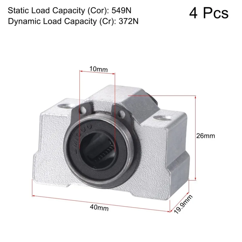 4pcs SC10VUU SC10V SCV10UU SCV8 SCV16 SCV12 Linear Bearing Pillow Block DIY For 10mm Linear Slide Bearing Units CNC Router Parts