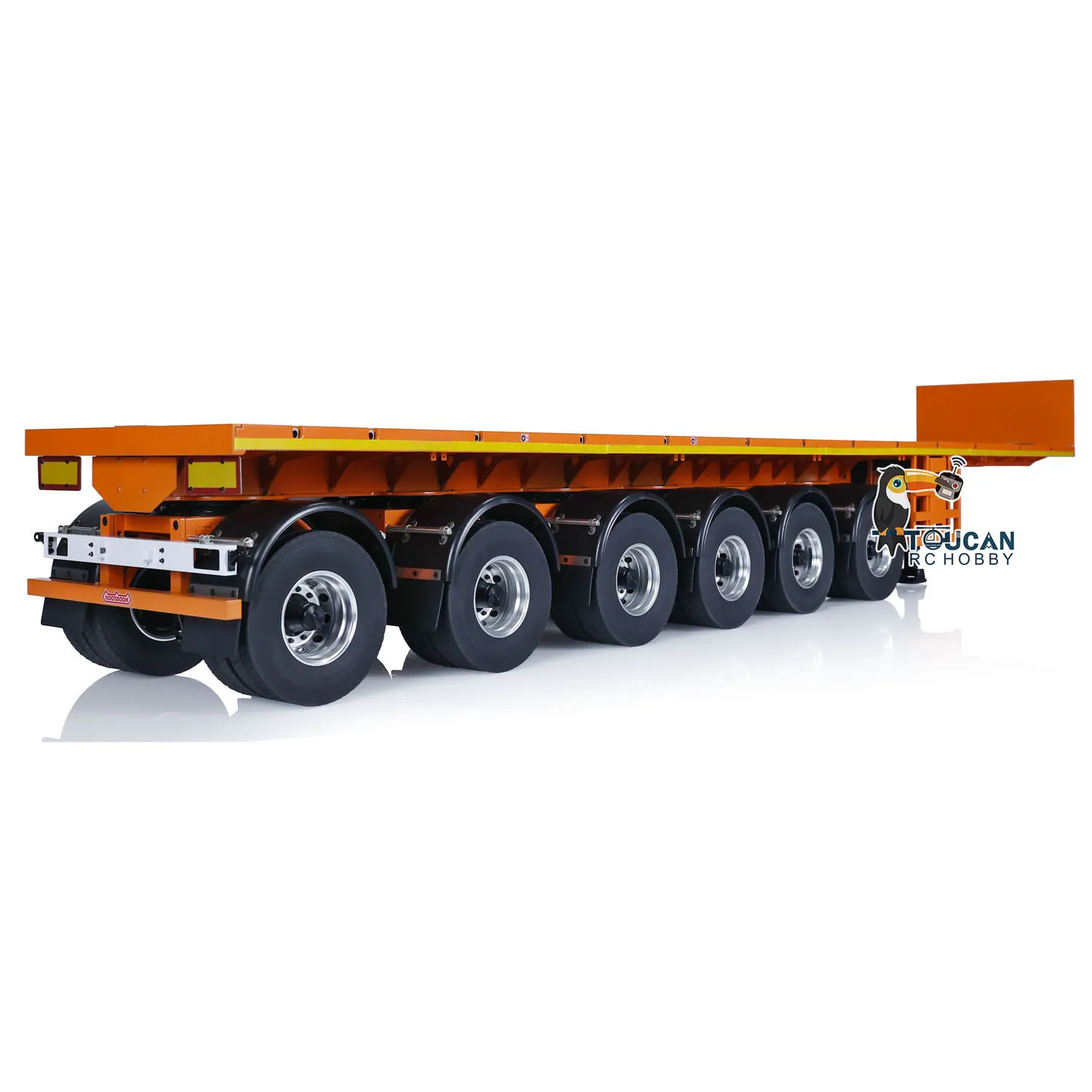 6 Axles 1/14 RC Metal Flat Trailer NOOXION Model for Remote Control DIY Tractor Truck Car with Servo DIY Painted Toy TH23097