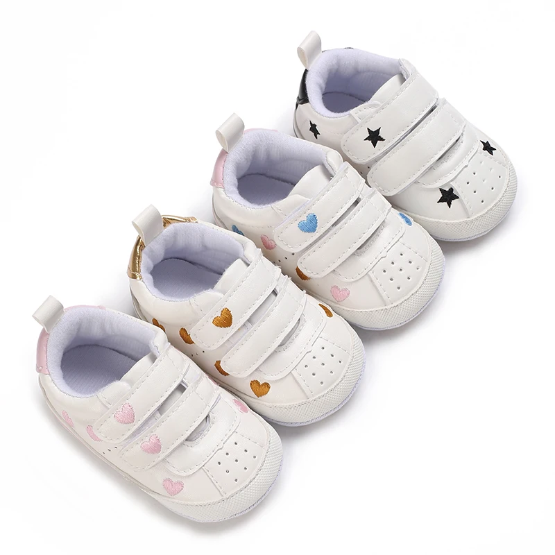 Spring Canvas Baby Casual Lacing Sports Shoes Comfortable Rubber Sole Soft Prewalker Shoes For Infant Boys Girls 0-18M
