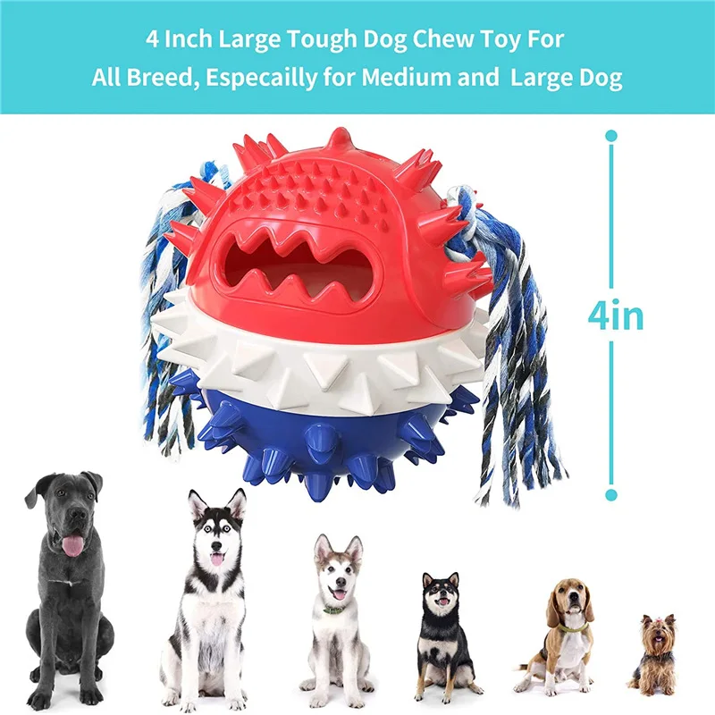 Pet Dog Chew Toys Food Dispensing Leakage Ball Dog Toy Tooth Cleaning Improve IQ Interactive Treating Ball Pet Supplies