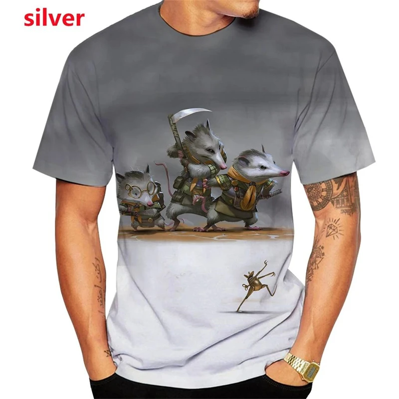 

Cute Mouse Graphics T Shirts Summer Fashion Short Sleeve Men Women 3D Animals Rat Printed T-shirts Casual Loose Harajuku Tees