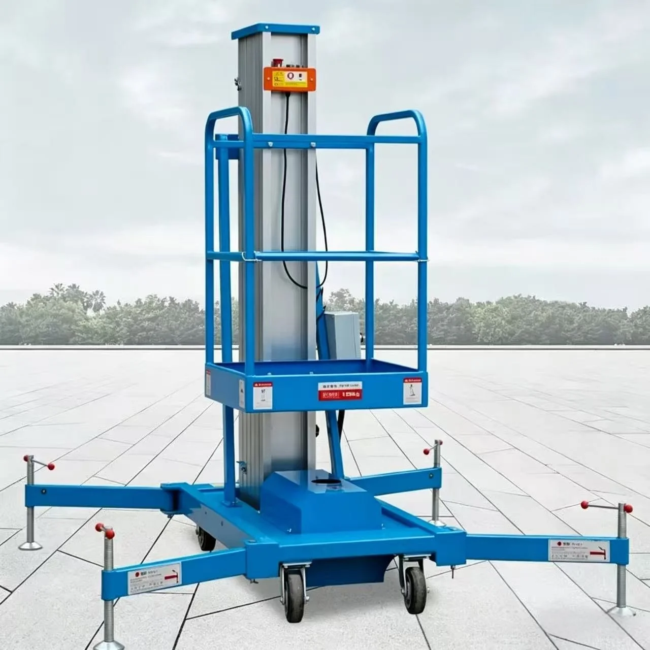 

4m-24m Outdoor Indoor Single Mast Aluminum Alloy Mobile Electric Lift Hydraulic Ladder Lift