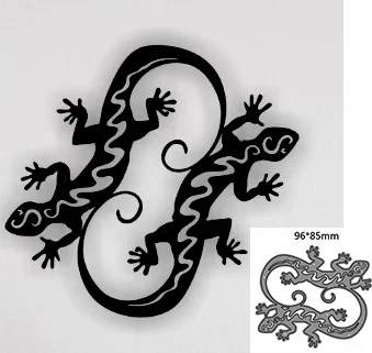 Two Geckos Shape Metal Cutting Die DIY for Scrapbooking Decoration Crafts  Lace