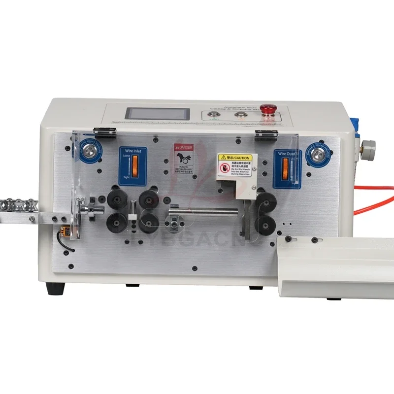 550W 220V 110V SWT-608-HT2-6S 6-Wheels Round Sheath Wire Peeling Stripping Cutting Machine with Touch Screen Control