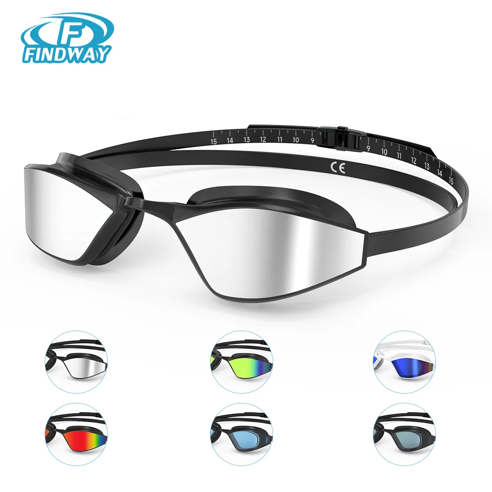 

Findway Adult Swimming Goggles UV Protection Soft Silicone Nose Pad Replaceable Anti-Fog Leakproof Men Women Swimming Glasses