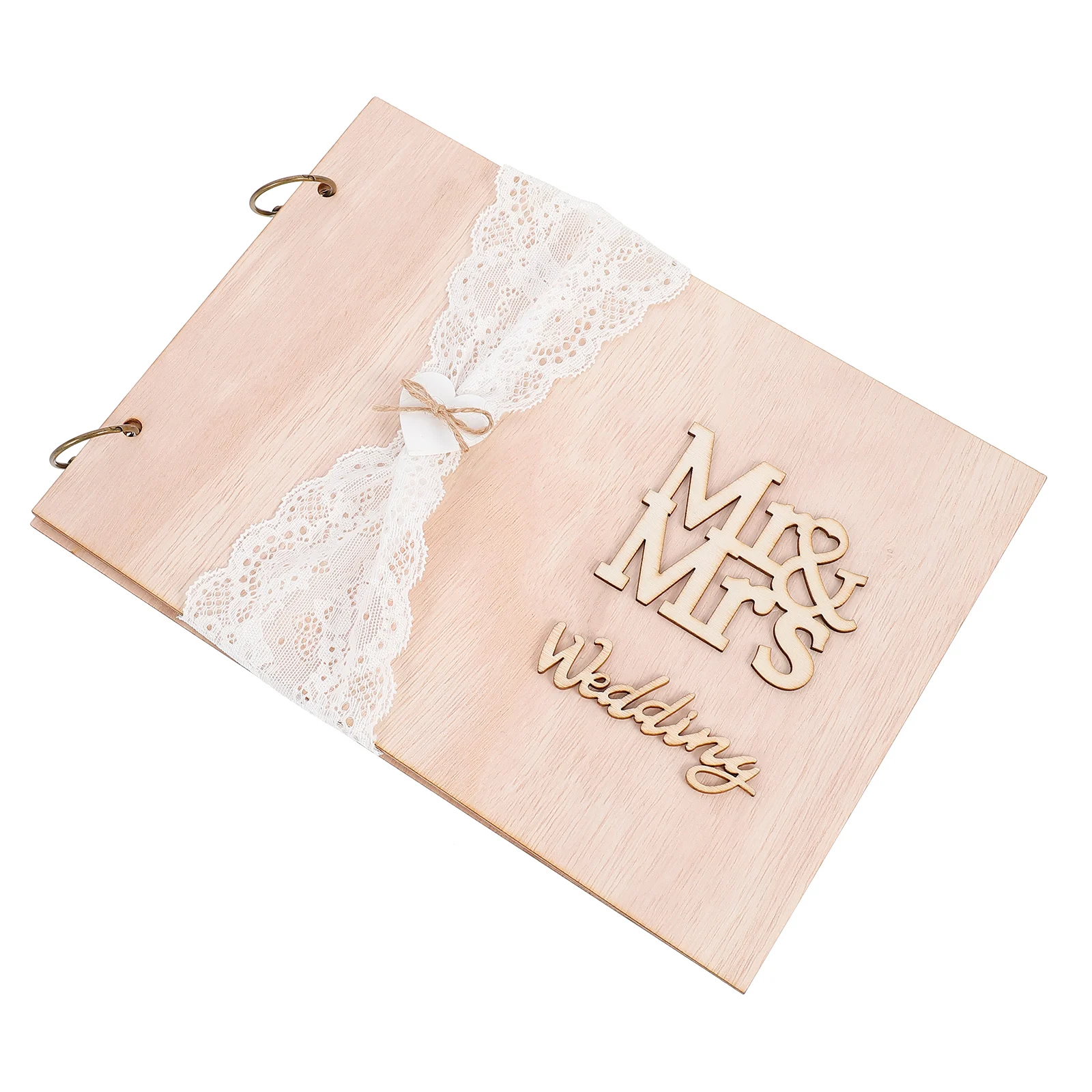 

Commemorate Wedding Autograph Book Gift Decorations Wooden Personalized Guest Photo Album
