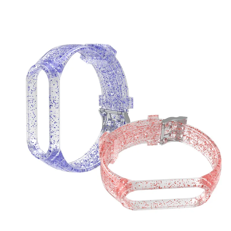 Bracelet de rechange en silicone transparent pailmétrage pour Xiaomi Mi Band, bracelet, 5, 4