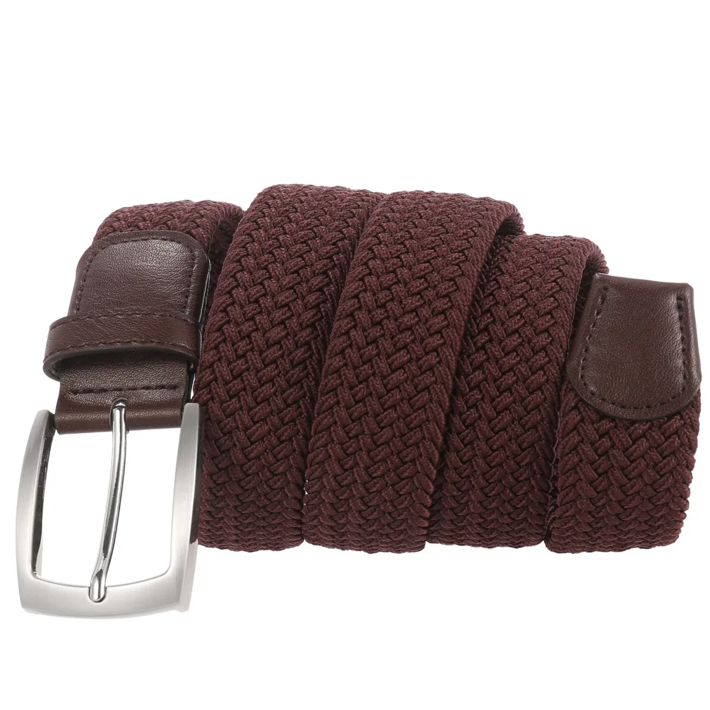 Stretch Canvas Leather Belts for Men Female Casual Knitted Woven Military Tactical Strap Male Elastic Belt for Pants Jeans Men\'s