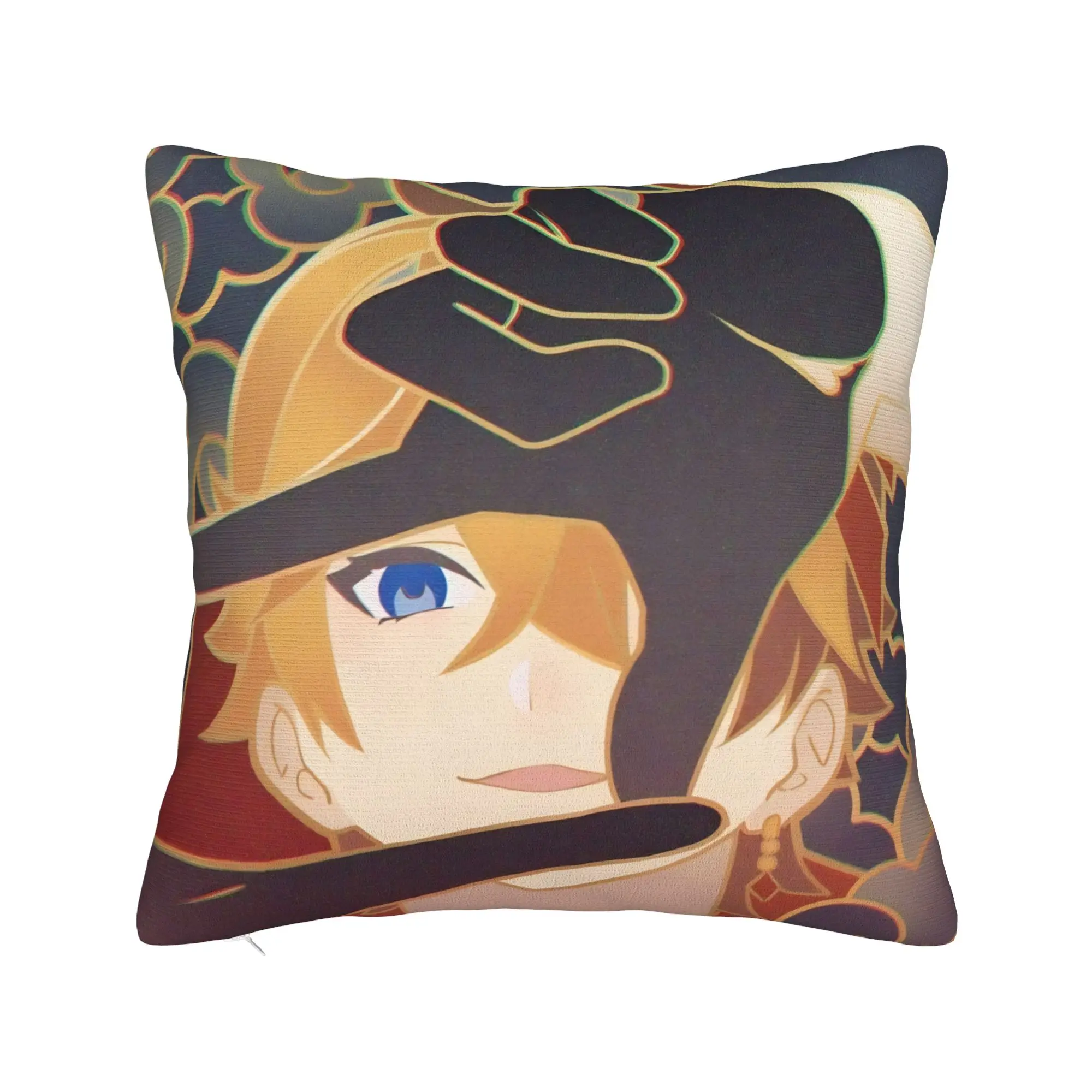 Childe Tartaglia Genshin Impact Pillowcase Printing Cushion Cover Decorations  Throw Pillow Case Cover Home Zipper
