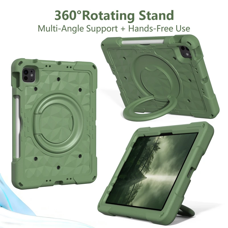 Kids Friendly EVA Case for iPad A16 A19 2026 2025 11th 12th 10th Gen 11'' for iPad Air11 M4 M3 Pro11 M5 M4 M2 Cover with Handle
