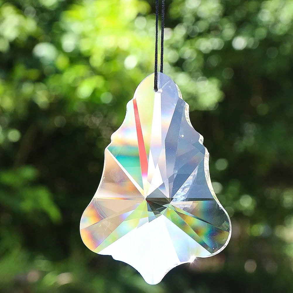 1PC Clear Maple Leaf Crystal Ball Chandelier Parts Suncatcher Prism Supplies Glass Art  Faceted Accessories Home Decor Pendant