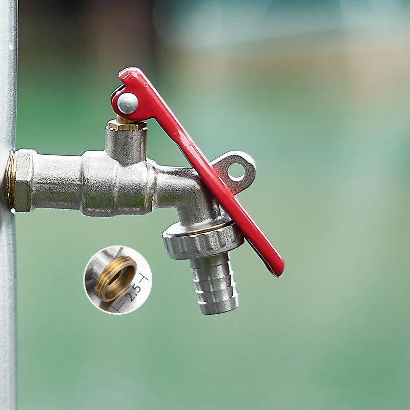 Garden Hose Faucet With Lock Water Tank Connector Replacement Tools 1/2 Inch Brass Wire Water Tap Lockable Faucet