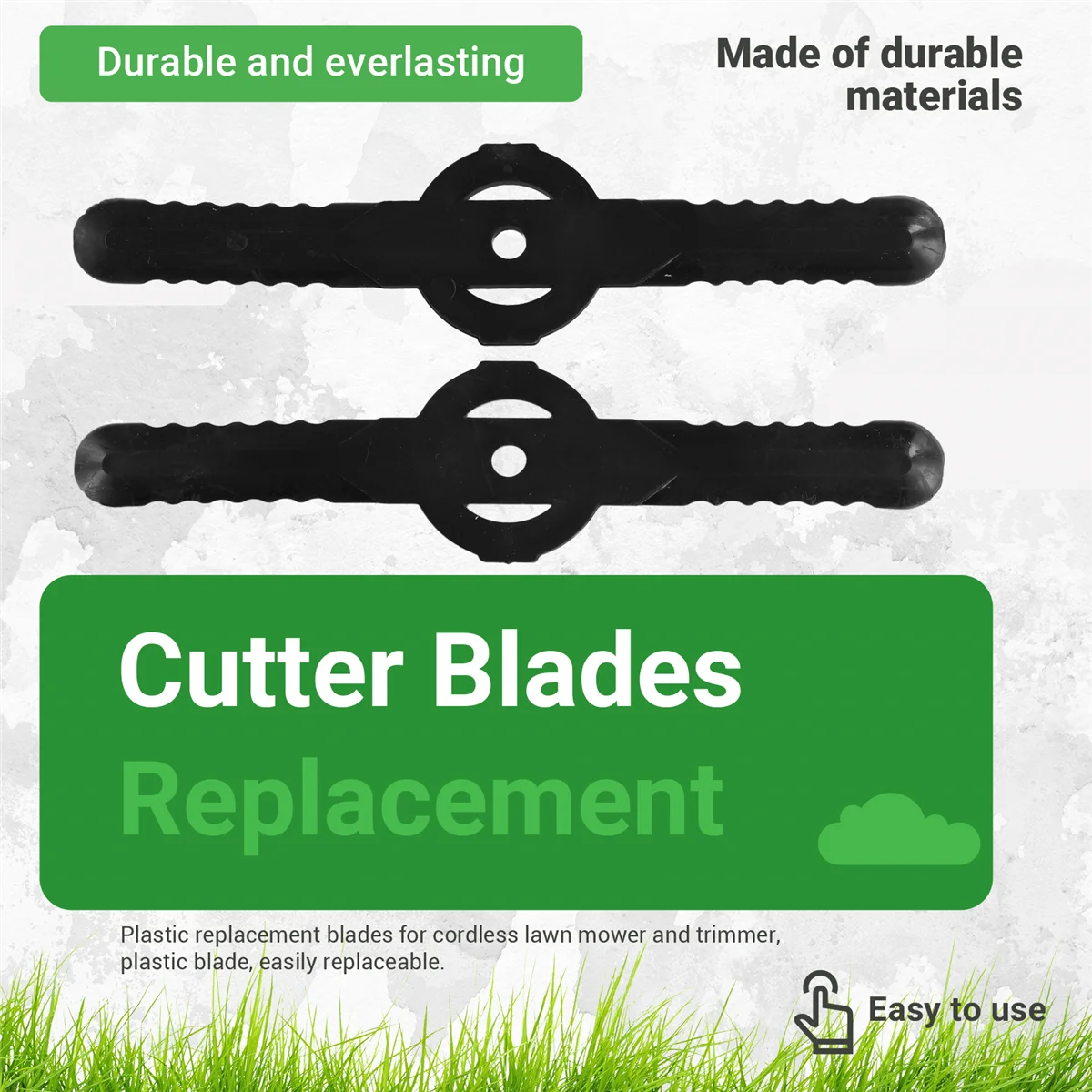 The New 50Pcs Plastic Grass Trimmer Blades Lawn Mower Blade Cordless Trimmer Garden Tool Lawn Mower Trimmer Accessories