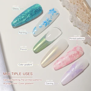 AS 12PCS OMBRE GELワニスネイルグラディエントペインティングジェルポリッシュセット段階的な変更色の長持ちするネイルアートジェルヴァーニススタンピング 10ベストセールススタンピングジェル-6