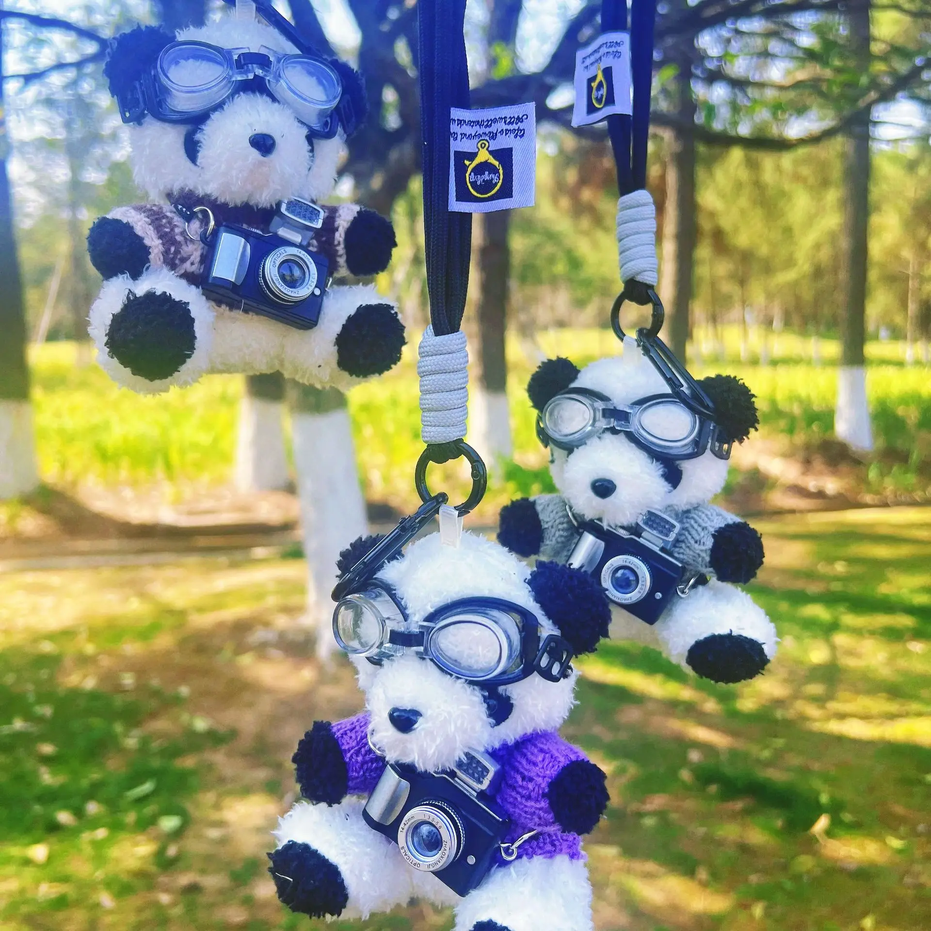 

Мягкая плюшевая кукла-панда со вспышкой, милое животное, маленькая плюшевая игрушка, брелок для ключей, сумка, подвеска, аксессуары, подарки для детей