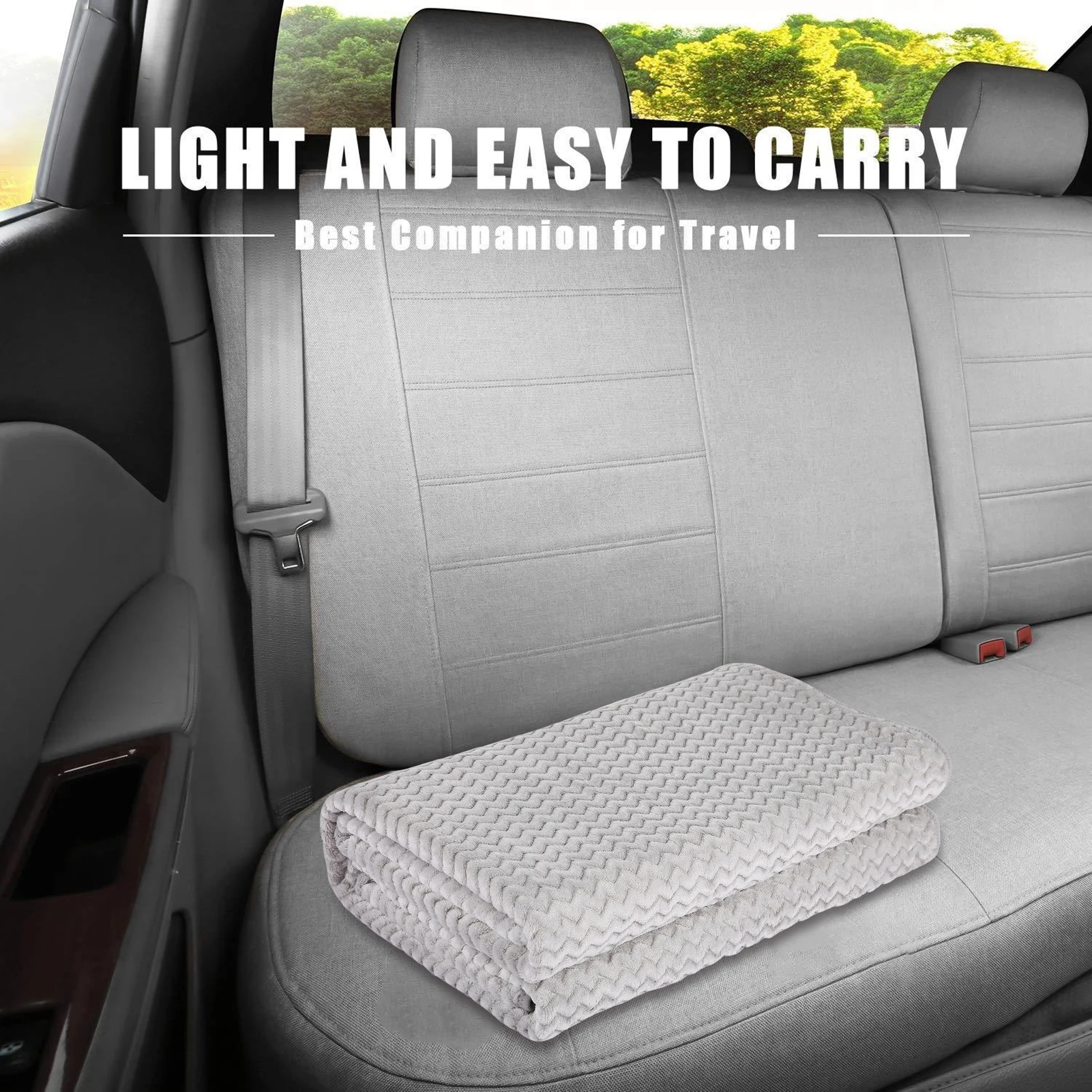 150*100cm Flannel Car Electric Blanket Pad Heating Bed Mat Body Warmer Sleep Detection USB TYPE C Port Phone PC Charging 24V