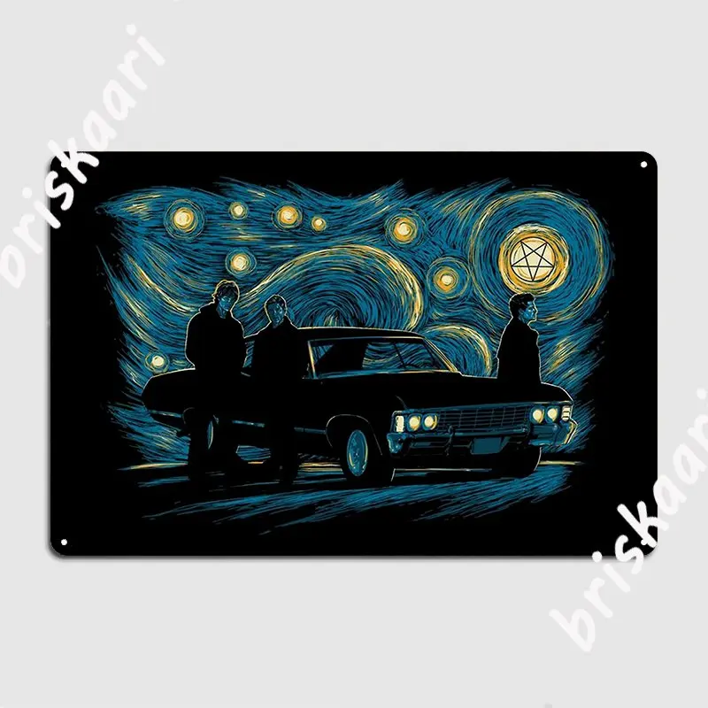 Starry Supernatural Night Metal Plaque Poster Classic Painting Décor Club Bar Wall Pub Tin Sign Poster