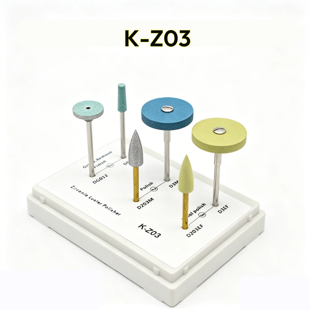 Dental Polishing Finishing Kits Grinding Polisher Burs Set for Zirconia Lithium Disilicate Glass Ceramic PMMA Crown Dental Lab - view 5