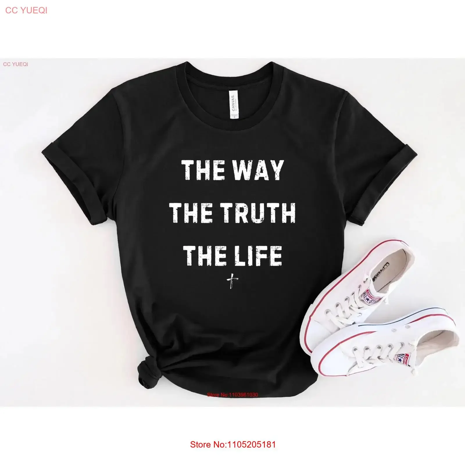 The Way Truth Life T Shirt Faith Minimalist Christian Apparel Jesus Oversized Grace vintage Washed Stretched Versatile graphic