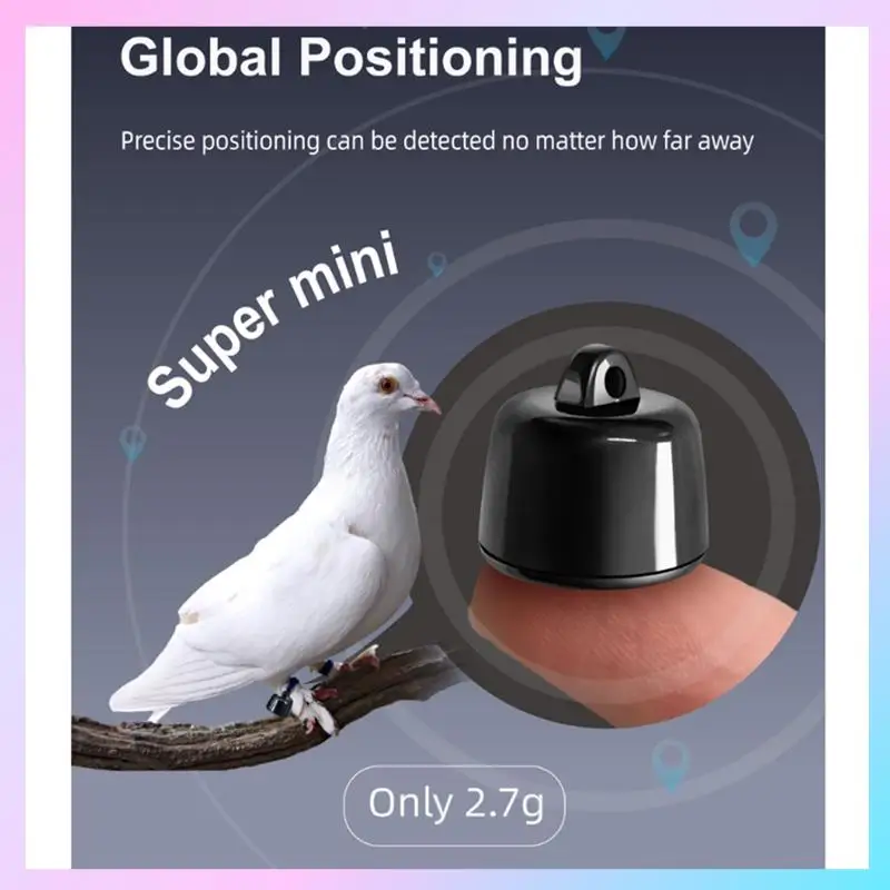 AB25-Localizador de mascotas con posicionamiento Global, Mini rastreador GPS para palomas y pájaros, seguimiento de ubicación en tiempo Real resistente al agua