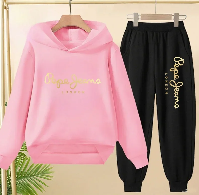 

Enfants printemps automne décontracté mode pull à capuche + pantalon 2 pièces survêtements 2-13 ans garçons filles Streetwear en