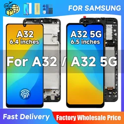 AMOLED Screen for Samsung Galaxy A32 A325 A325F Lcd Display Digital Touch Screen with Frame for Samsung Galaxy A32 5G A326