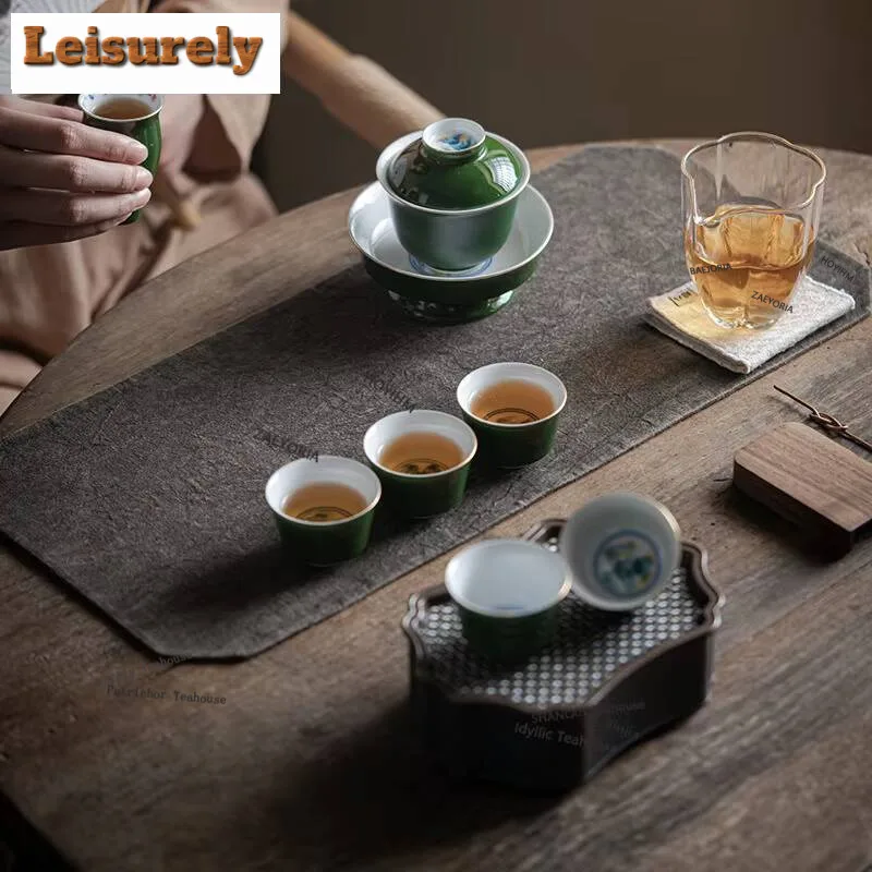 Emerald Green Mountain Tea Set Complete Set Creative Tea Ceremony Set Household Teapot And Tea Cup Set Drinkware Supplies Gift