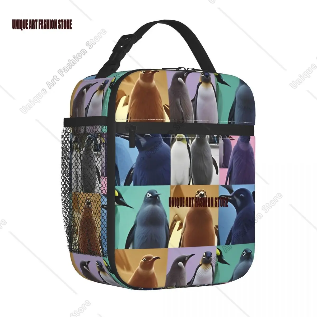 

Penguin Pattern Insulated Lunch Bag High Capacity Animal Meal Container Cooler Bag Lunch Box Tote School Food Handbags