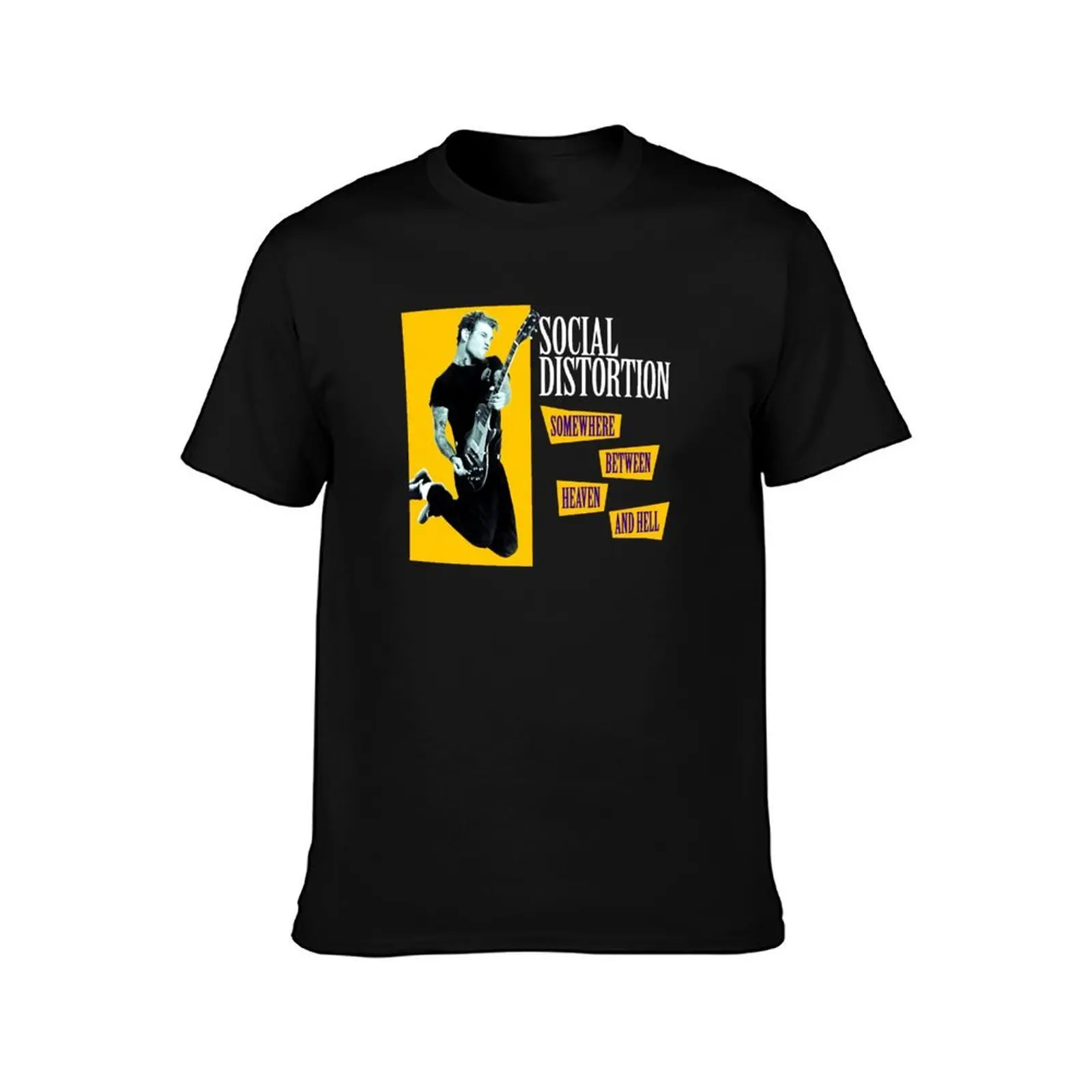 somewhere between heaven and hell T-Shirt, Summer Casual Cotton Tee, Oversized Streetwear Tops, Vintage Graphic Print