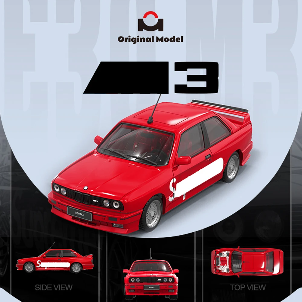 

*Pre-order*OM 1/64 E30 Red Painted Small-Scale Simulation Alloy Car Model for Collection&Display&Gift